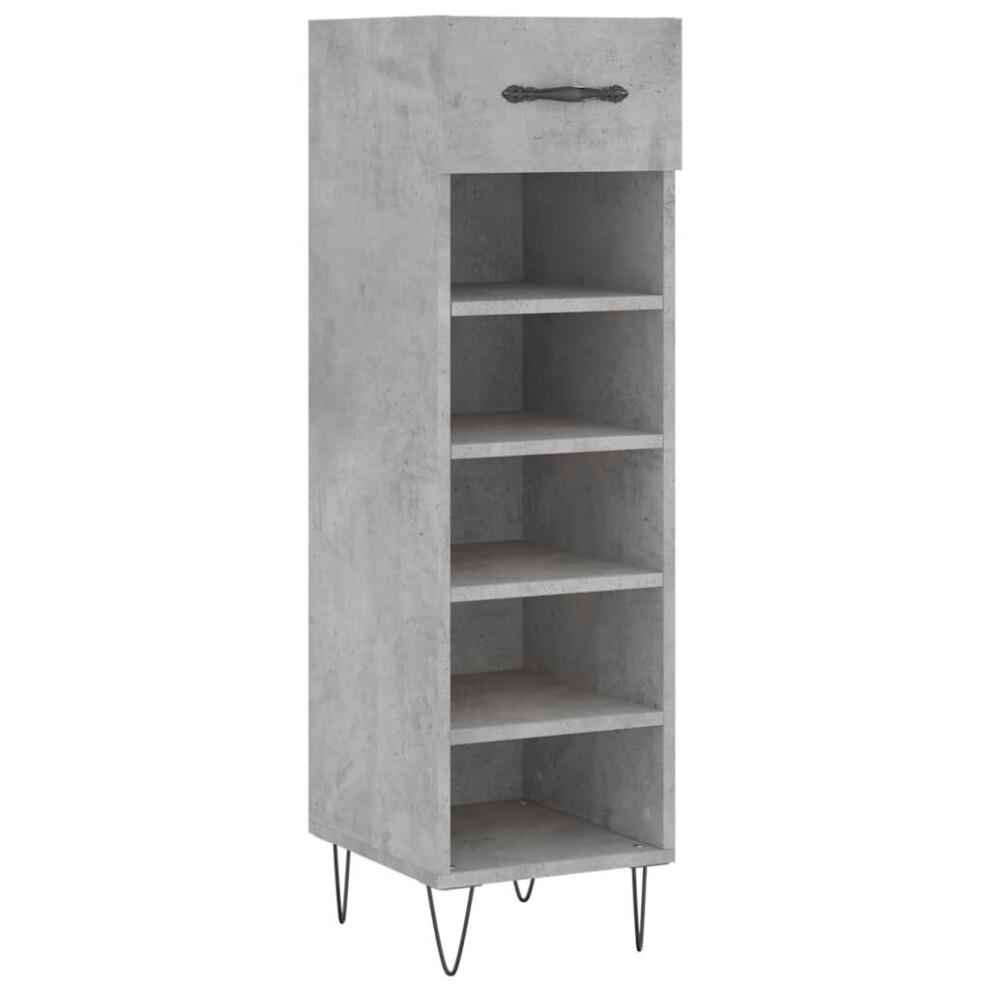 (concrete grey) vidaXL Shoe Cabinet Shoe Storage Cupboard Shoe Rack Smoked Oak Engineered Wood