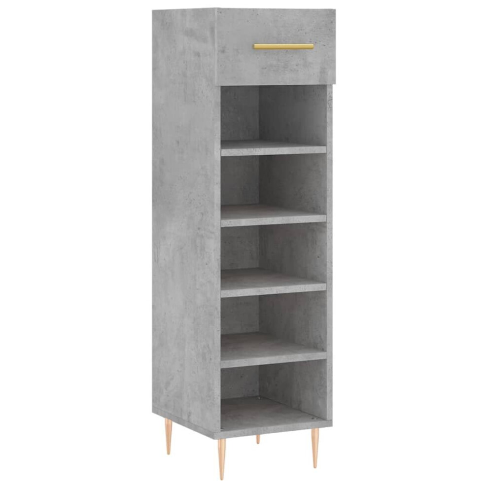 (concrete grey) vidaXL Shoe Cabinet Shoe Storage Cupboard Shoe Rack Smoked Oak Engineered Wood