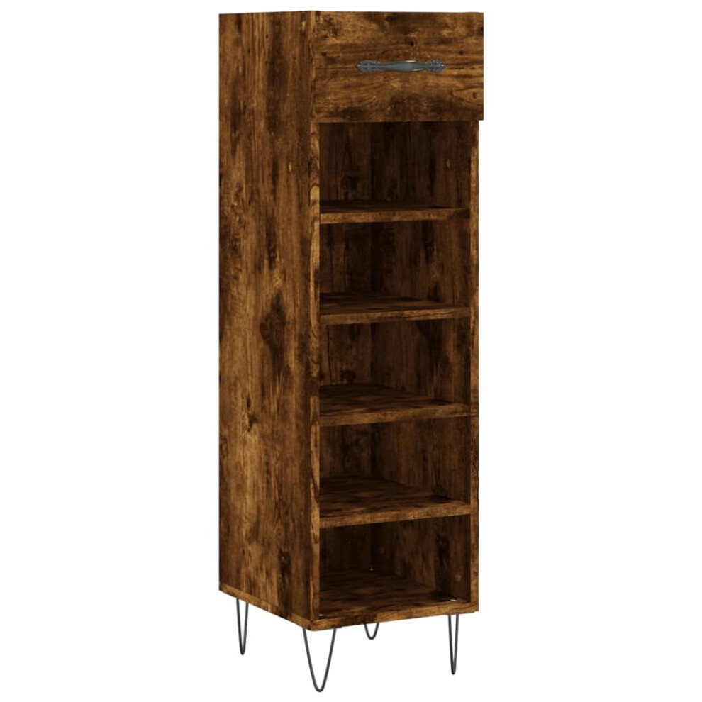 (smoked oak) vidaXL Shoe Cabinet Shoe Storage Cupboard Shoe Rack Smoked Oak Engineered Wood