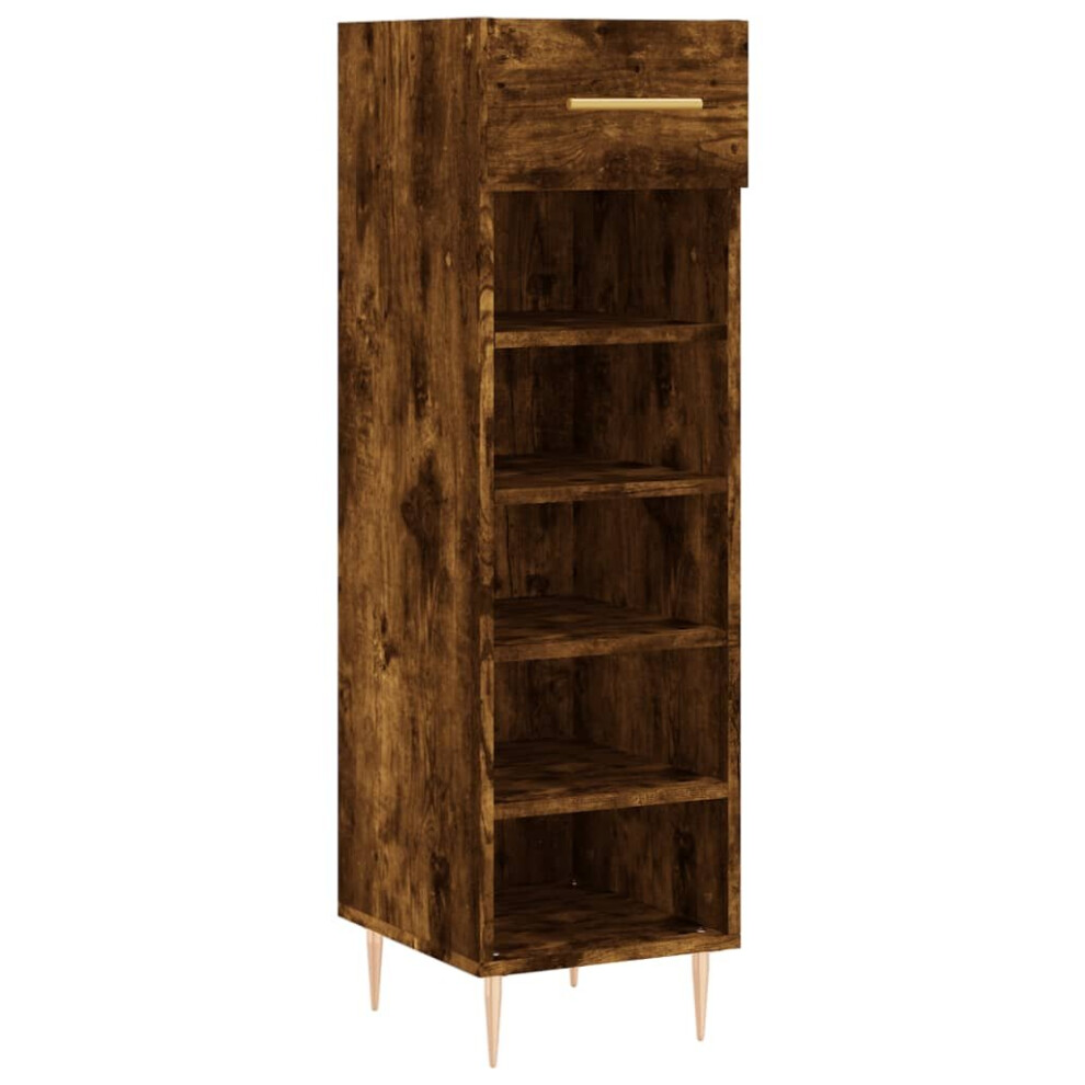 (smoked oak) vidaXL Shoe Cabinet Shoe Storage Cupboard Shoe Rack Smoked Oak Engineered Wood