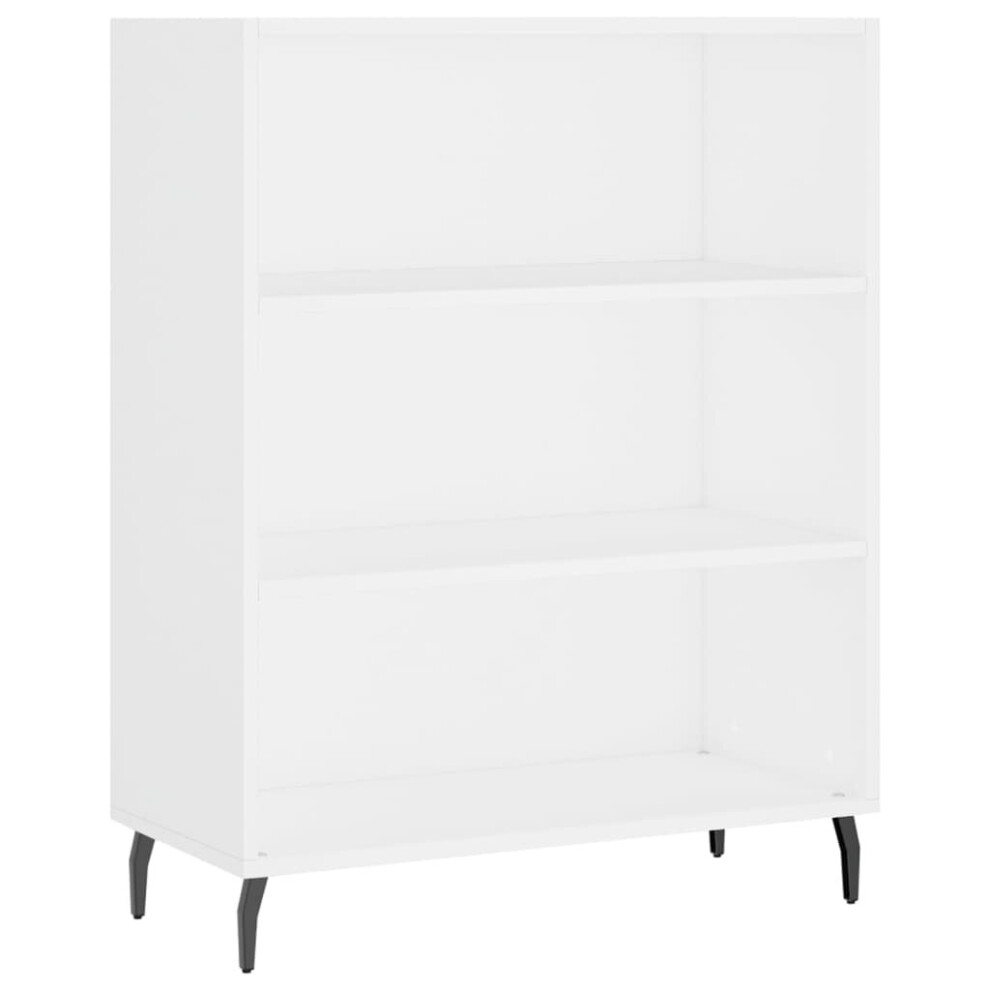 (white) vidaxL Shelf Cabinet Bookcase Display Shelves Storage White Engineered Wood