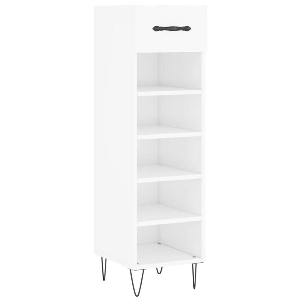 (high gloss white) vidaXL Shoe Cabinet Shoe Storage Cupboard Shoe Rack Smoked Oak Engineered Wood