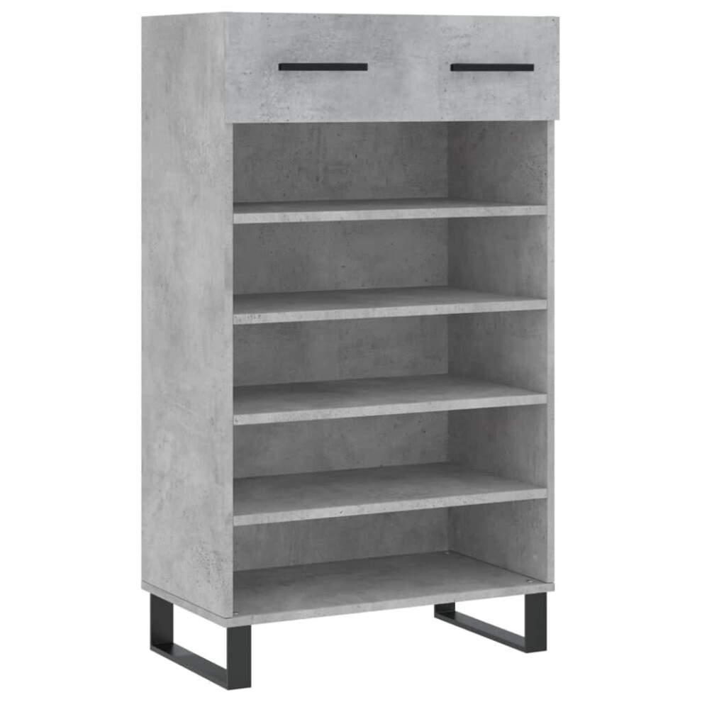 (concrete grey) vidaXL Shoe Cabinet Shoe Cupboard Shoe Rack Shoe Shelf Black Engineered Wood