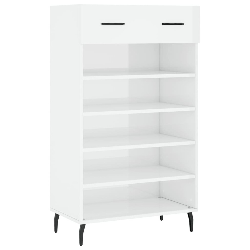 (high gloss white) vidaXL Shoe Cabinet Shoe Cupboard Shoe Storage Rack Sonoma Oak Engineered Wood