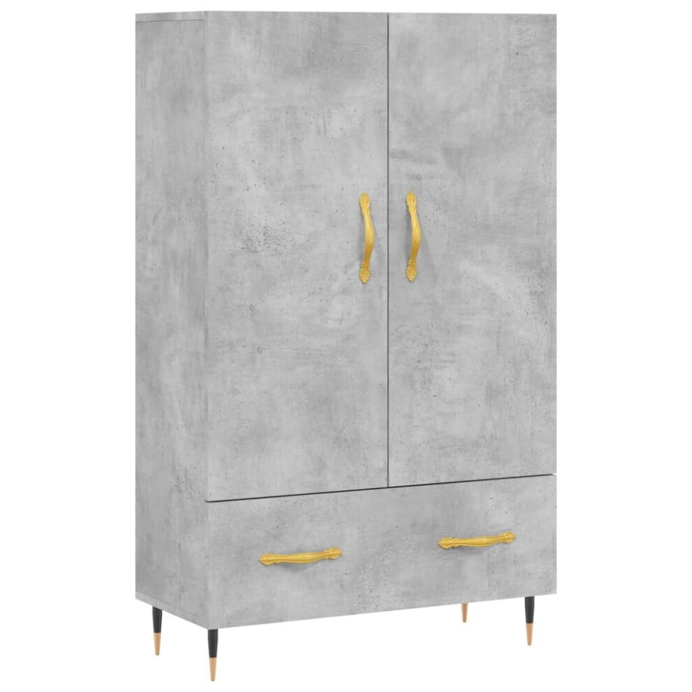Vidaxl (Concrete ) Highboard Sideboard Cupboard Side Cabinet Smoked Oak Engineered Wood Grey