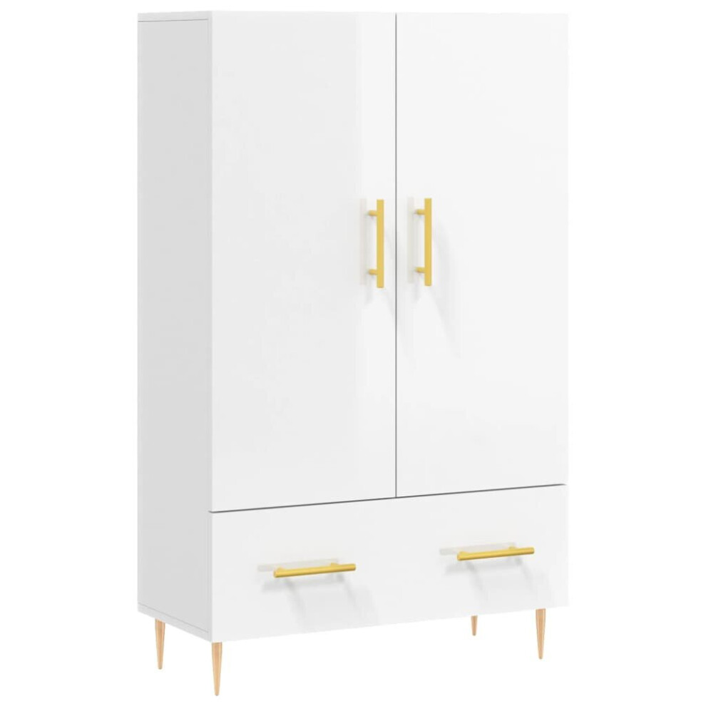 (high gloss white) vidaXL Highboard Sideboard Storage Cabinet Side Cabinet White Engineered Wood