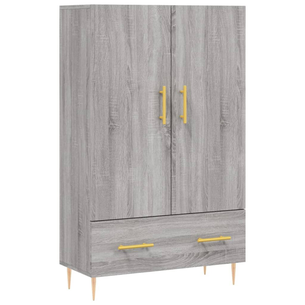 (grey sonoma) vidaXL Highboard Sideboard Storage Cabinet Side Cabinet White Engineered Wood