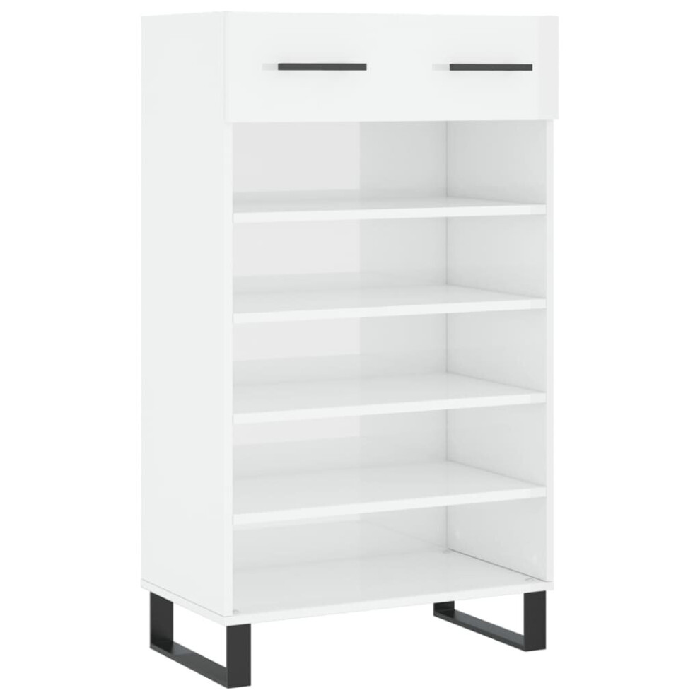 (high gloss white) vidaXL Shoe Cabinet Shoe Cupboard Shoe Rack Shoe Shelf Black Engineered Wood