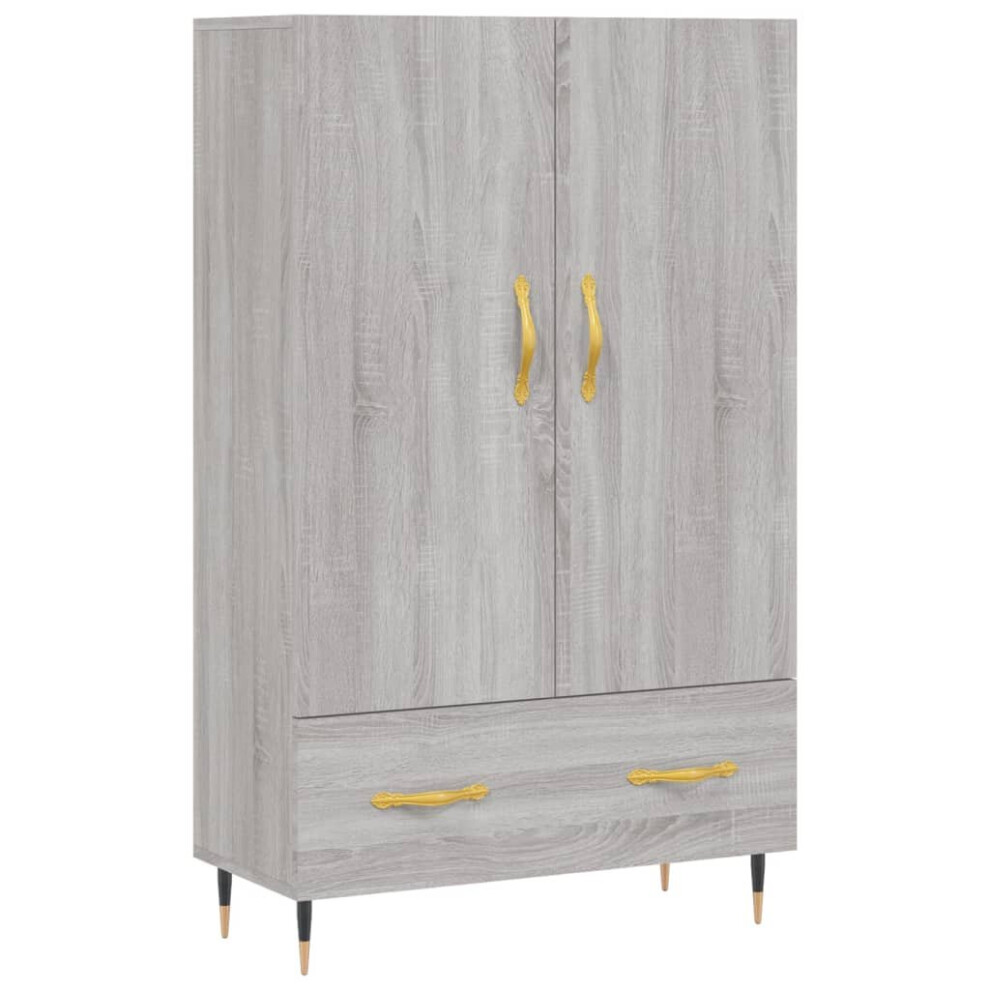 (grey sonoma) vidaXL Highboard Sideboard Cupboard Side Cabinet Smoked Oak Engineered Wood