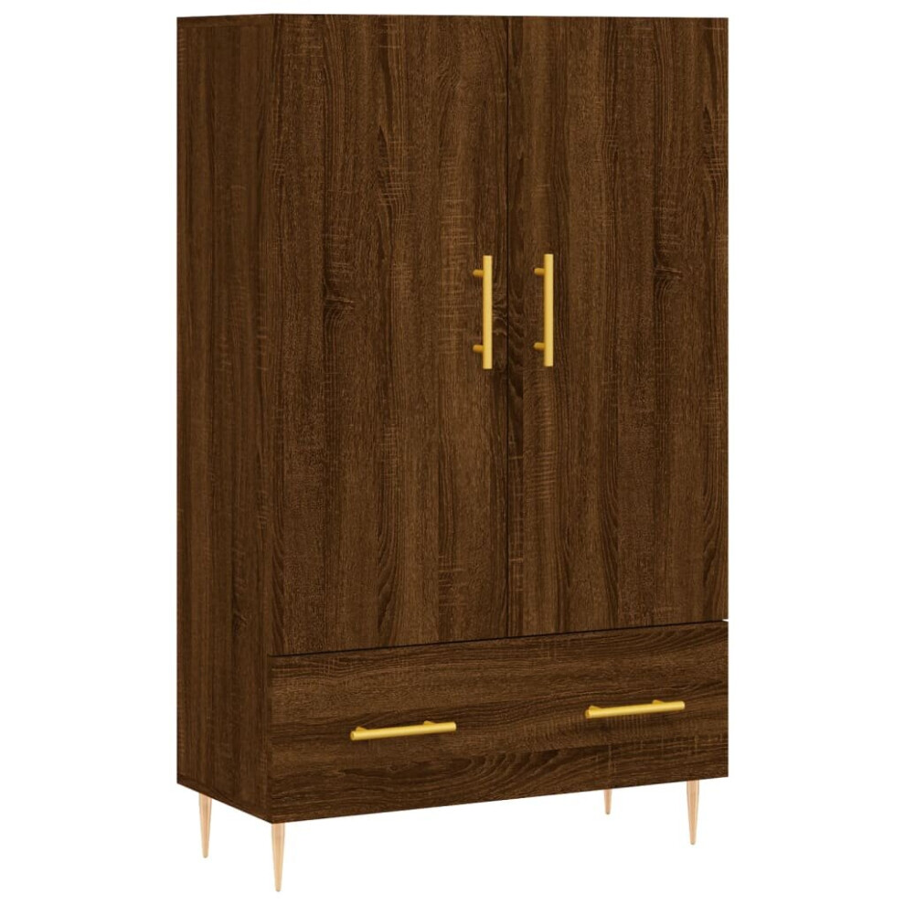 (brown oak) vidaXL Highboard Sideboard Storage Cabinet Side Cabinet White Engineered Wood