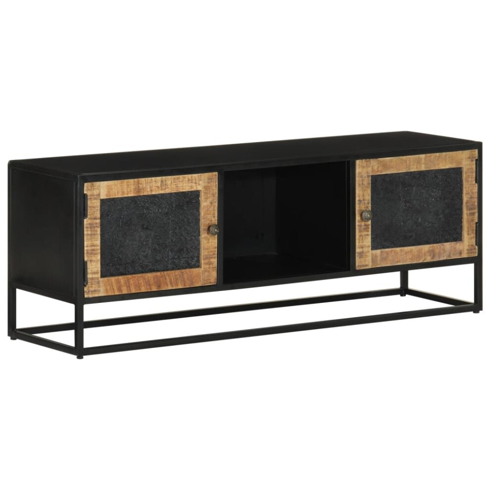 Vidaxl Tv Cabinet Tv Unit Media Unit Sideboard Solid Rough Wood Mango And Iron