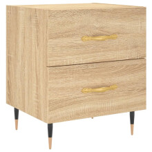 (sonoma oak, 1 pcs) vidaXL Bedside Cabinets Bedside Table Nightstand 2 pcs Black Engineered Wood