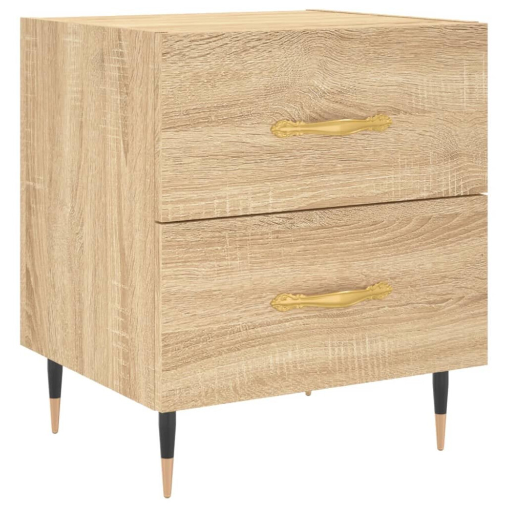 Vidaxl (Sonoma Oak, 1 Pcs) Bedside Cabinets Bedside Table Nightstand 2 Pcs Black Engineered Wood