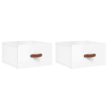 (high gloss white, 2 pcs) vidaXL Wall-mounted Bedside Cabinets Side Cabinet Bedside Table Nightstand