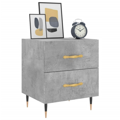 VidaXL (concrete grey, 2 pcs) vidaXL Bedside Cabinets Bedside Table Nightstand 2 pcs Black Engineered Wood 2