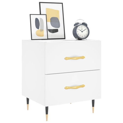 VidaXL (white, 2 pcs) vidaXL Bedside Cabinets Bedside Table Nightstand 2 pcs Black Engineered Wood 2