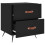 VidaXL (black, 2 pcs) vidaXL Bedside Cabinets Bedside Table Nightstand 2 pcs Black Engineered Wood 9