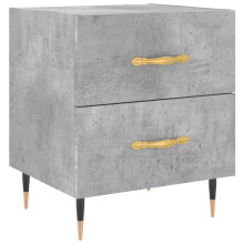 (concrete grey, 1 pcs) vidaXL Bedside Cabinets Bedside Table Nightstand 2 pcs Black Engineered Wood