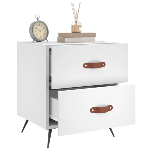 VidaXL (white, 2 pcs) vidaXL Bedside Cabinets Bedside Table Nightstand 2 pcs Black Engineered Wood 2