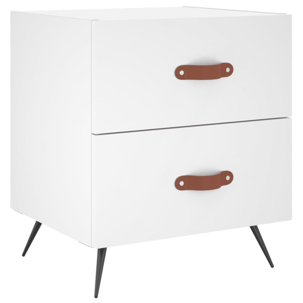 Vidaxl (White, 1 Pcs) Bedside Cabinets Bedside Table Nightstand 2 Pcs Black Engineered Wood