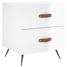 (high gloss white, 1 pcs) vidaXL Bedside Cabinets Bedside Table Nightstand 2 pcs Black Engineered Wood