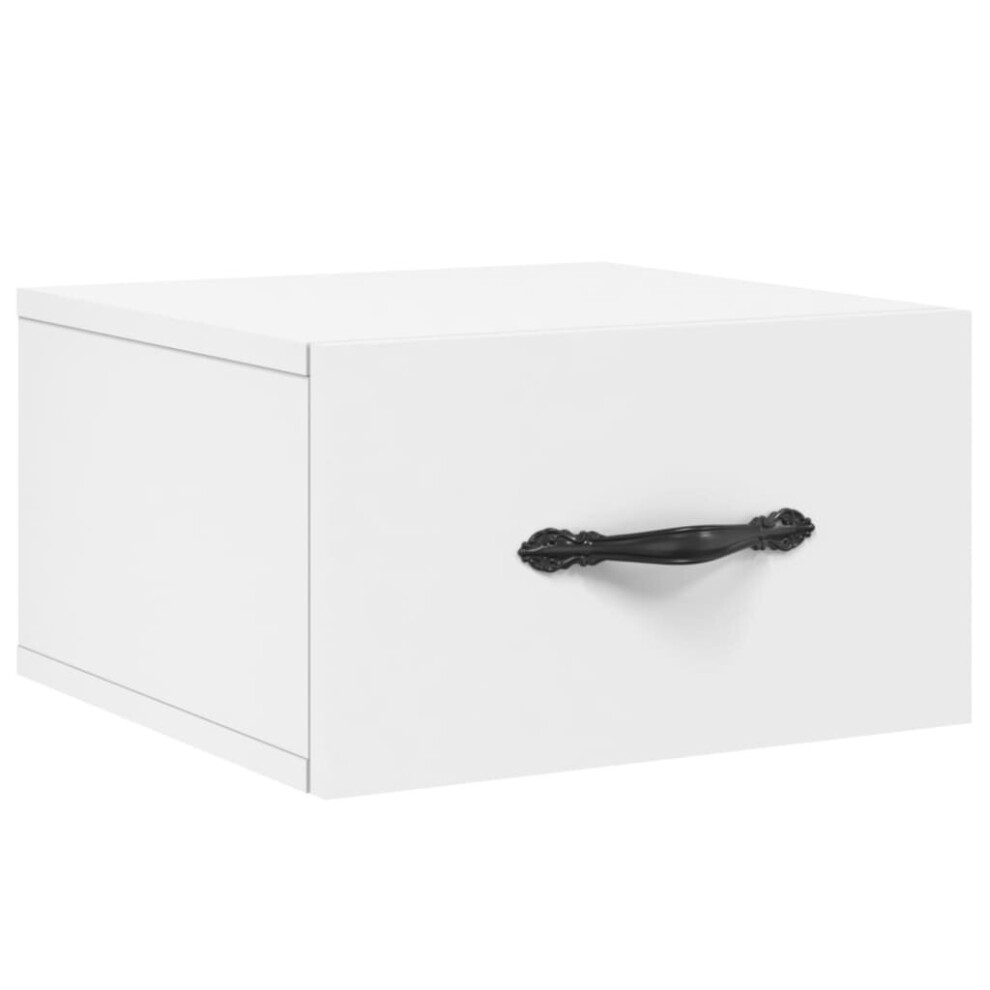 Vidaxl (, 1 Pcs) Wall-Mounted Bedside Cabinet Floating Cabinets Nightstands Smoked Oak White