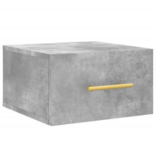 (concrete grey, 1 pcs) vidaXL Wall-mounted Bedside Cabinet Floating Storage Cabinet Nightstand Black