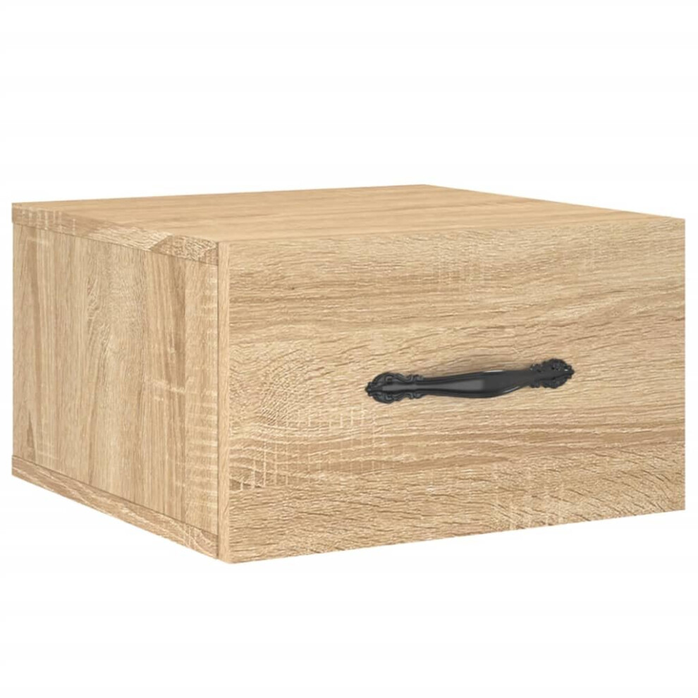 Vidaxl (Sonoma Oak, 1 Pcs) Wall-Mounted Bedside Cabinet Floating Cabinets Nightstands Smoked Oak
