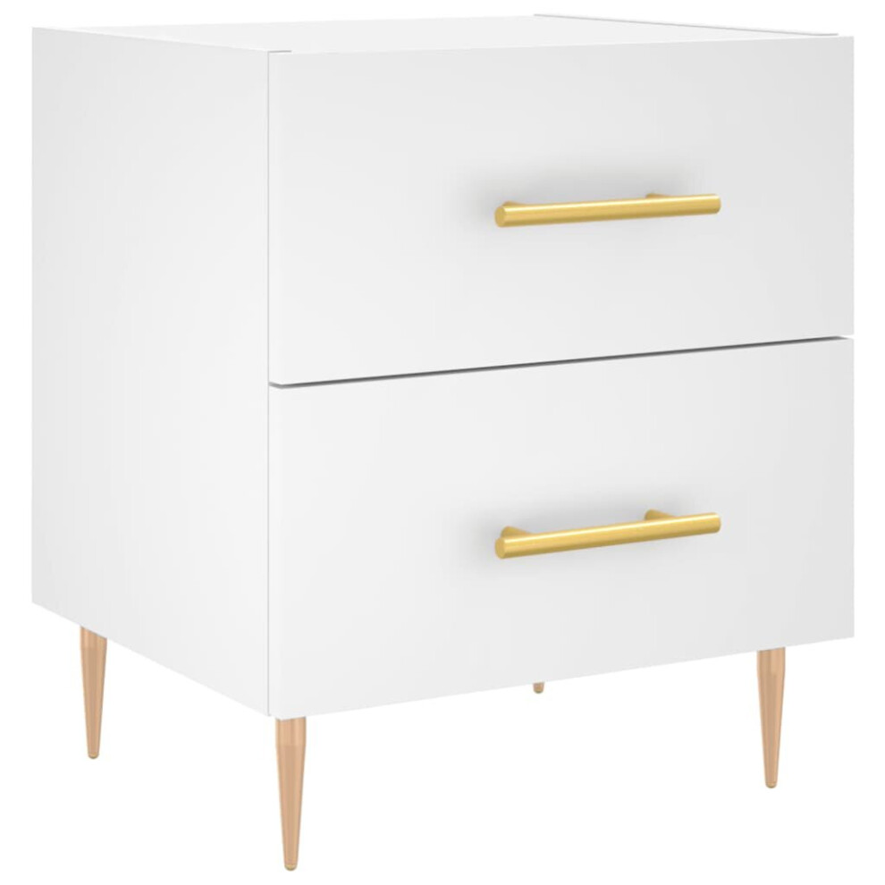 Vidaxl (White, 1 Pcs) Bedside Cabinets Bedside Table Nightstand 2 Pcs White Engineered Wood