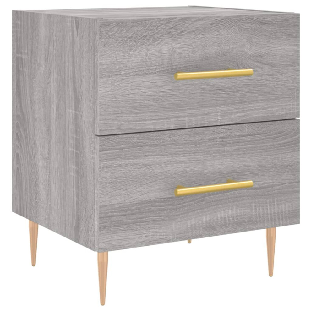 Vidaxl (Grey Sonoma, 1 Pcs) Bedside Cabinets Bedside Table Nightstand 2 Pcs White Engineered Wood