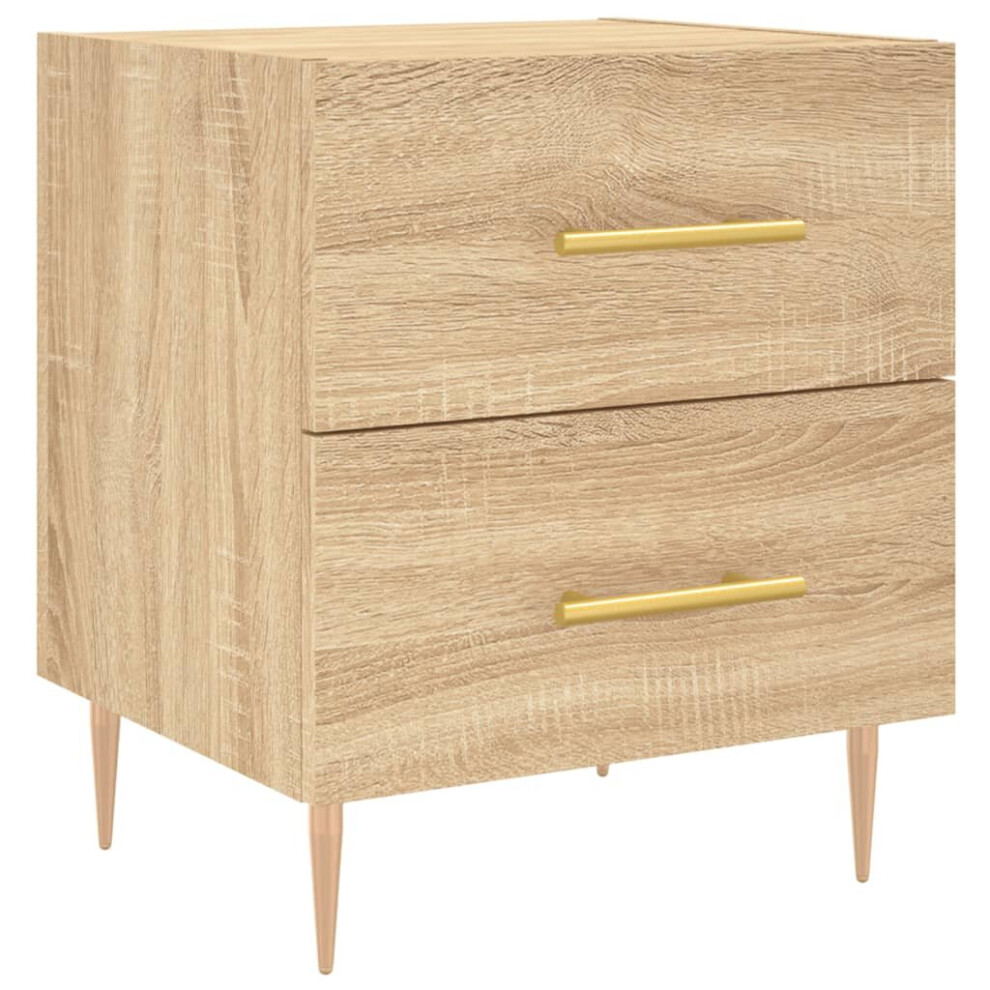 Vidaxl (Sonoma Oak, 1 Pcs) Bedside Cabinets Bedside Table Nightstand 2 Pcs Engineered Wood White