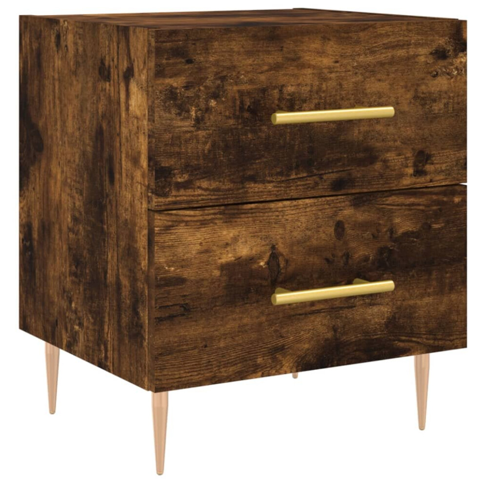 Vidaxl (Smoked Oak, 1 Pcs) Bedside Cabinets Bedside Table Nightstand 2 Pcs White Engineered Wood