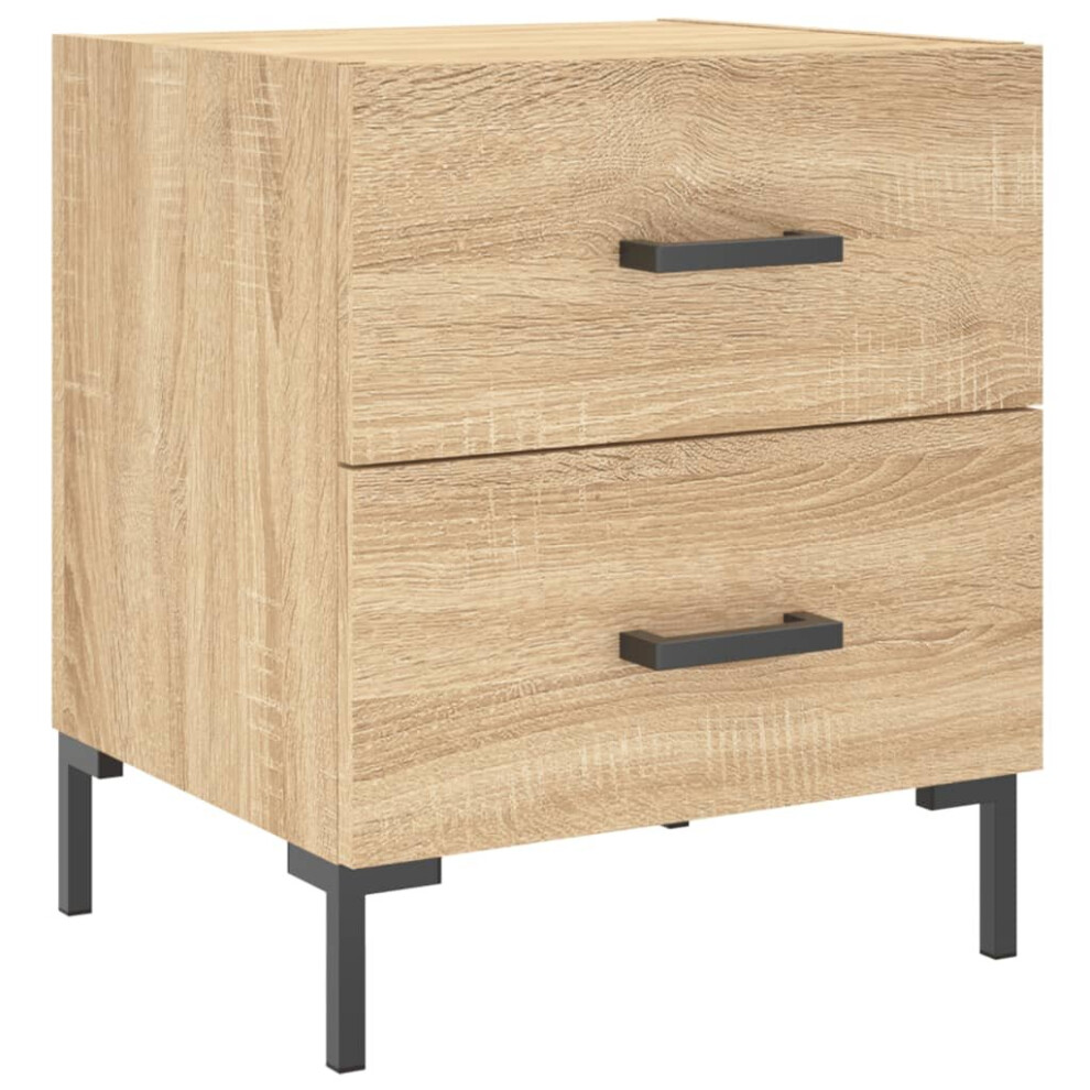 Vidaxl (Sonoma Oak, 1 Pcs) Bedside Cabinet Bed Table Nightstand Concrete Grey Engineered Wood