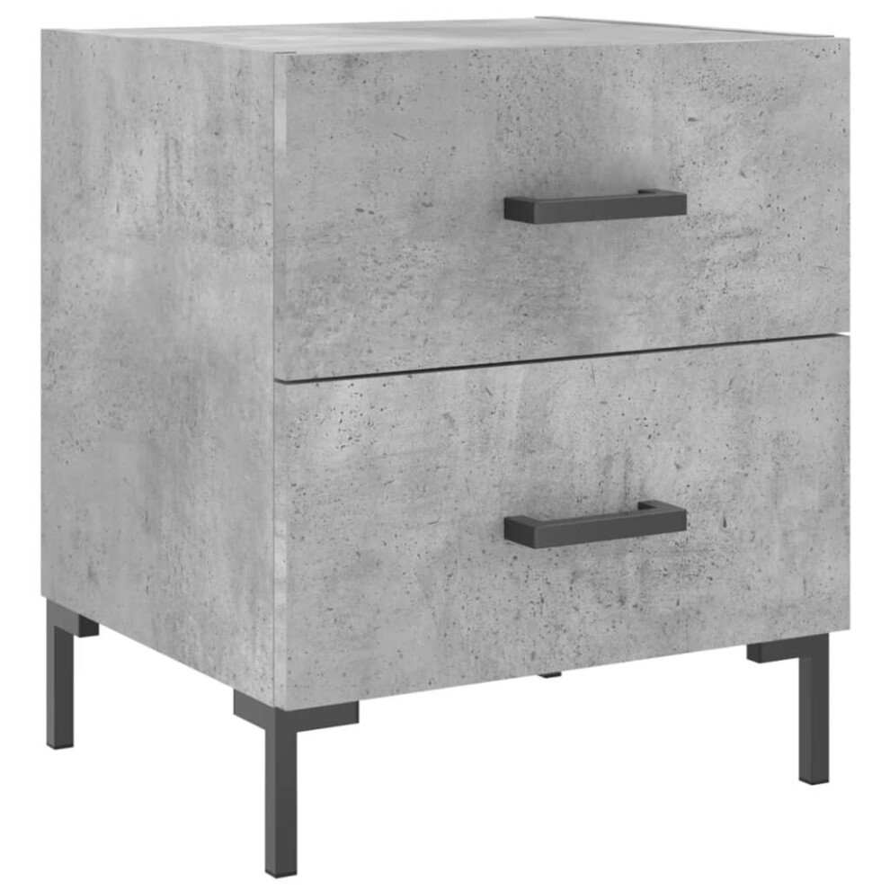 Vidaxl (Concrete Grey, 1 Pcs) Bedside Cabinet Bed Table Nightstand Concrete Grey Engineered Wood