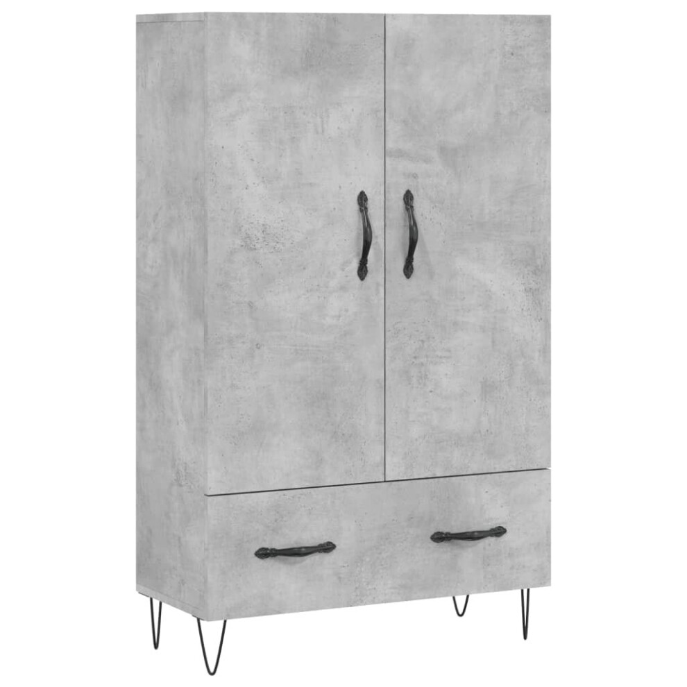 (concrete grey) vidaXL Highboard Sideboard Cupboard Side Cabinet Brown Oak Engineered Wood