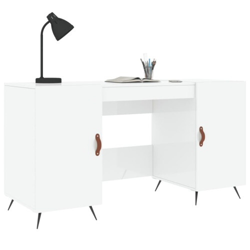 VidaXL (high gloss white) vidaXL Desk Computer Desk Writing Table Office Table Work Desk Engineered Wood 2