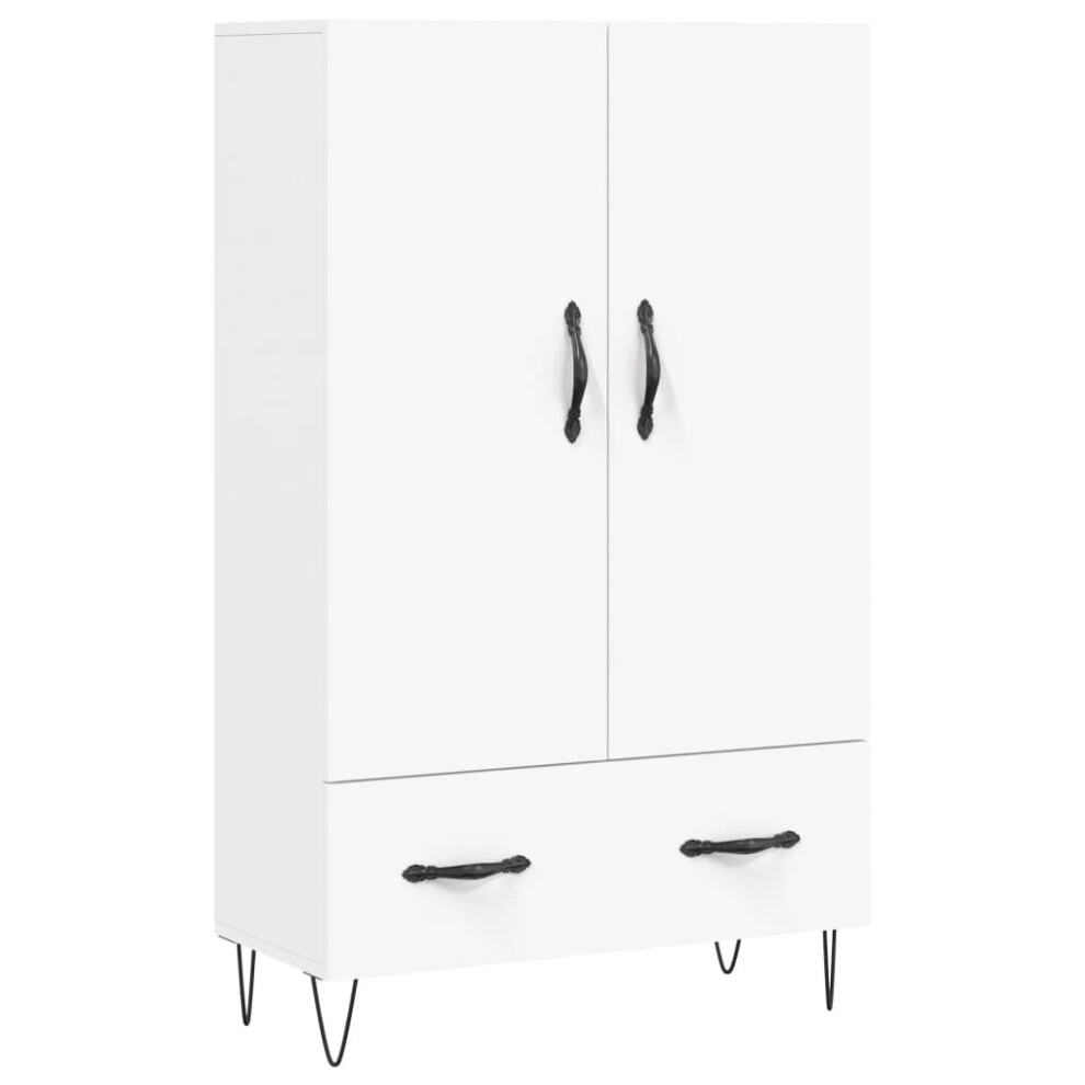 Vidaxl (White) Highboard Sideboard Cupboard Side Cabinet Brown Oak Engineered Wood