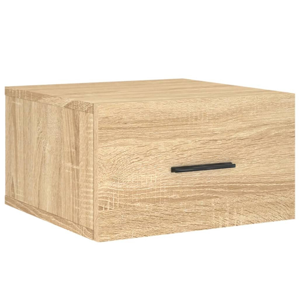 Vidaxl (Sonoma Oak, 1 Pcs) Wall-Mounted Bedside Cabinet Floating Storage Cabinet Nightstand White