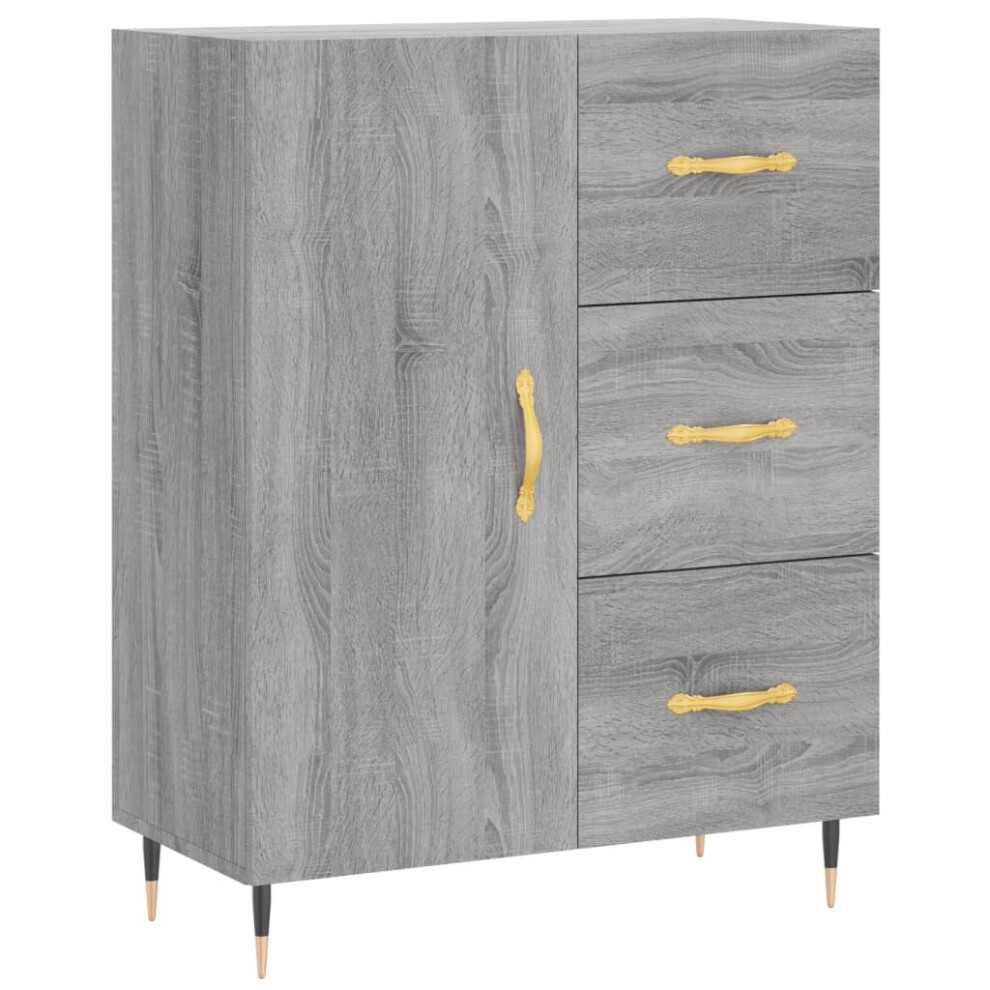 Vidaxl Sideboard Storage Side Cabinet Cupboard Grey Sonoma Engineered Wood