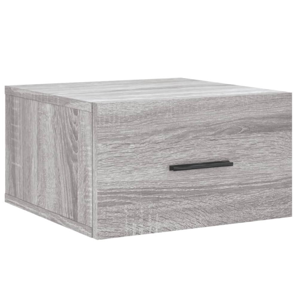 Vidaxl (Grey Sonoma, 1 Pcs) Wall-Mounted Bedside Cabinet Floating Storage Cabinet Nightstand White