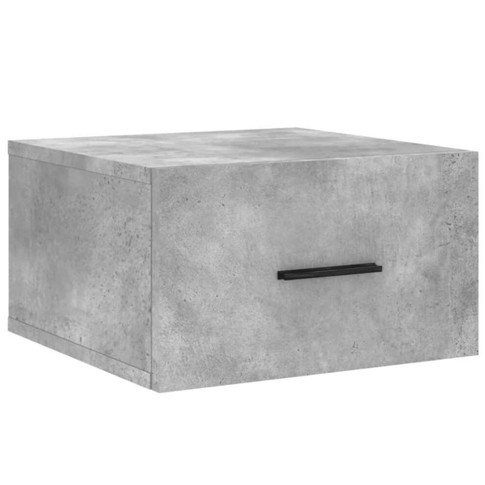 Vidaxl (Concrete Grey, 1 Pcs) Wall-Mounted Bedside Cabinet Floating Storage Cabinet Nightstand White