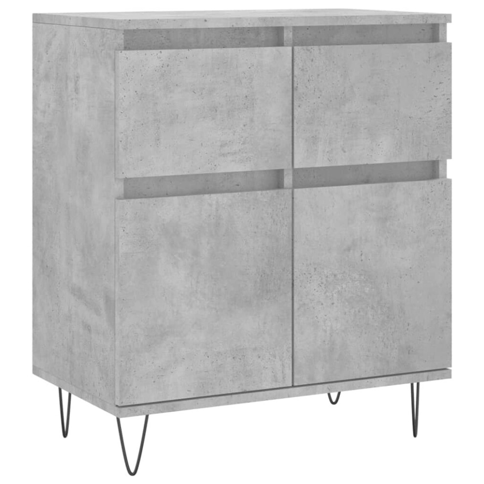 Vidaxl Sideboard Storage Side Cabinet Cupboard Concrete Grey Engineered Wood