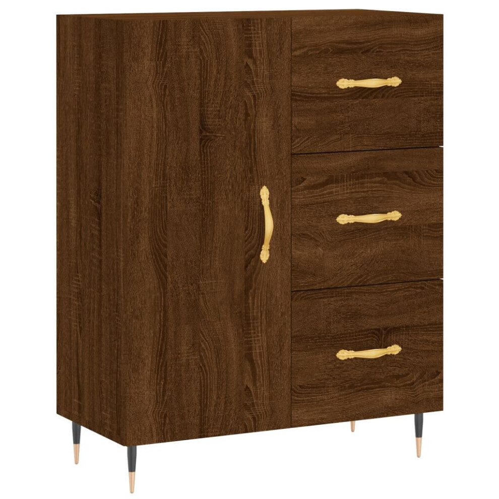 vidaXL Sideboard Hall Storage Side Cabinet Cupboard Brown Oak Engineered Wood