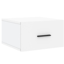 (white, 1 pcs) vidaXL Wall-mounted Bedside Cabinet Floating Storage Cabinet Nightstand White