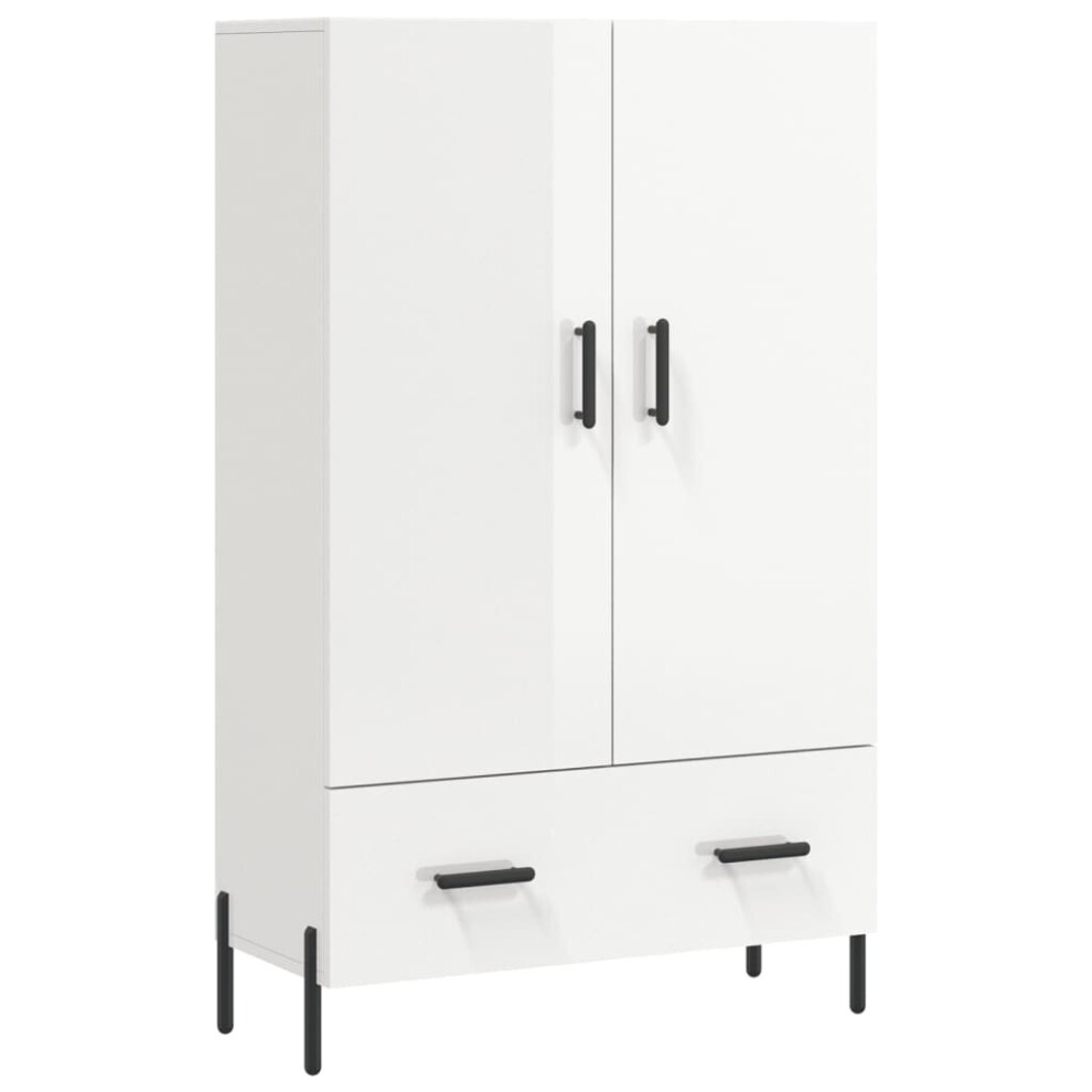 (high gloss white) vidaXL Highboard Sideboard Cupboard Side Cabinet Grey Sonoma Engineered Wood