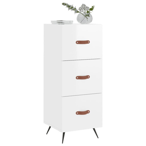 VidaXL vidaXL Sideboard Storage Cabinet Cupboard High Gloss White Engineered Wood 2