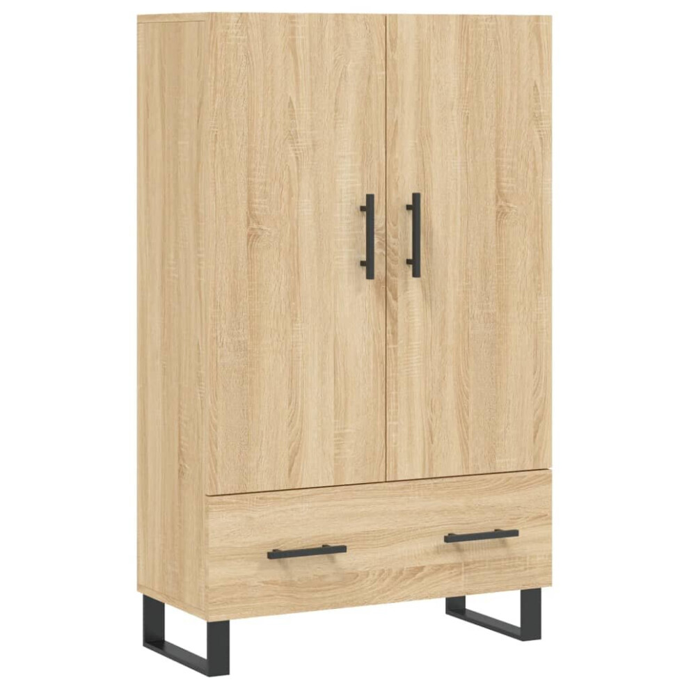 Vidaxl (Sonoma Oak) Highboard Sideboard Storage Cabinet Side Cabinet Engineered Wood White