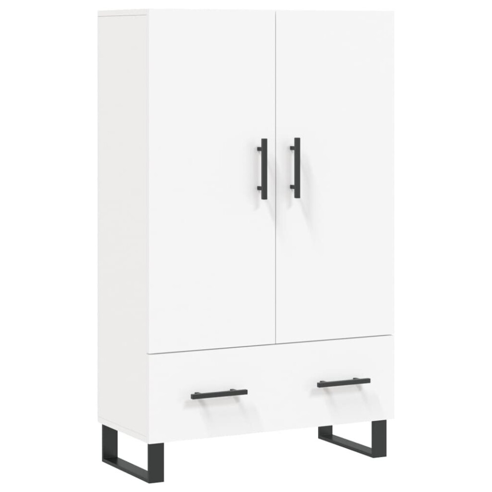 Vidaxl (White) Highboard Sideboard Storage Cabinet Side Cabinet White Engineered Wood