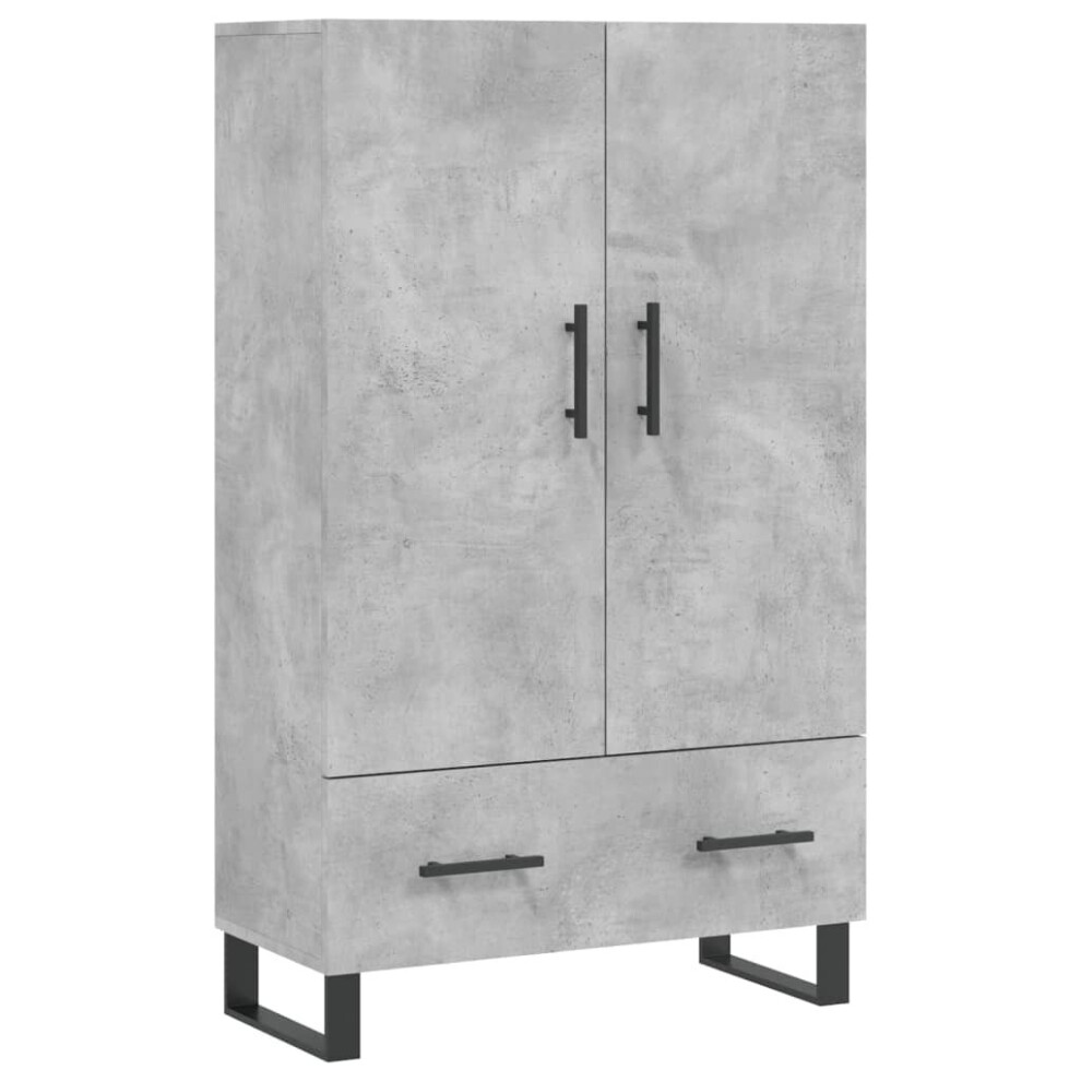 Vidaxl (Concrete Grey) Highboard Sideboard Storage Cabinet Side Cabinet White Engineered Wood