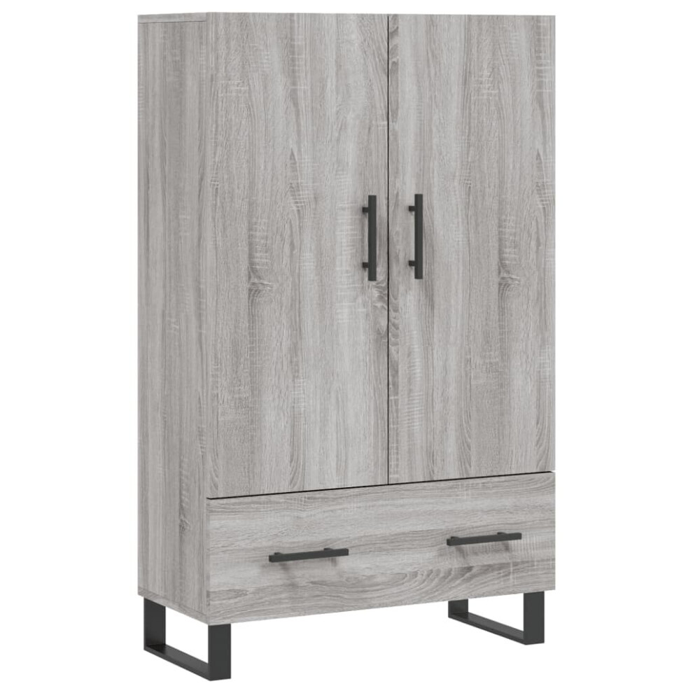 Vidaxl (Grey Sonoma) Highboard Sideboard Storage Cabinet Side Cabinet White Engineered Wood